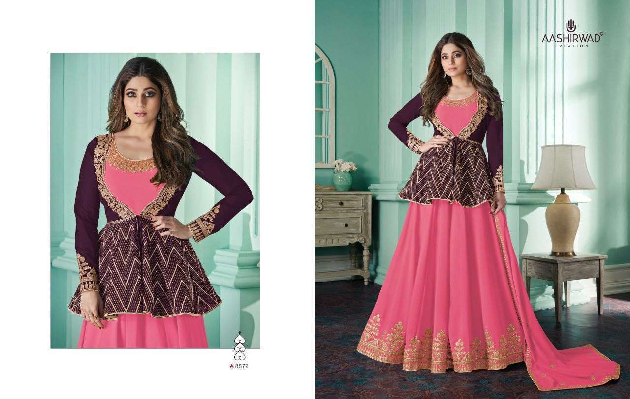 AASHIRWAD CREATION PRESENTS LATEST CATALOGUE ANIKA WHOLESALE RATE IN SURAT SAI DRESSES