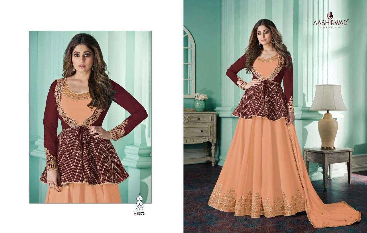 AASHIRWAD CREATION PRESENTS LATEST CATALOGUE ANIKA WHOLESALE RATE IN SURAT SAI DRESSES
