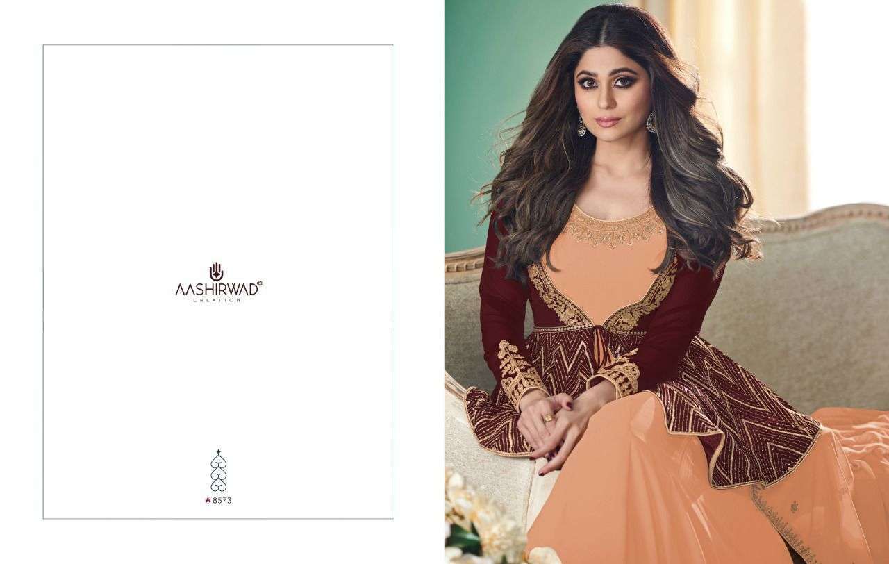 AASHIRWAD CREATION PRESENTS LATEST CATALOGUE ANIKA WHOLESALE RATE IN SURAT SAI DRESSES