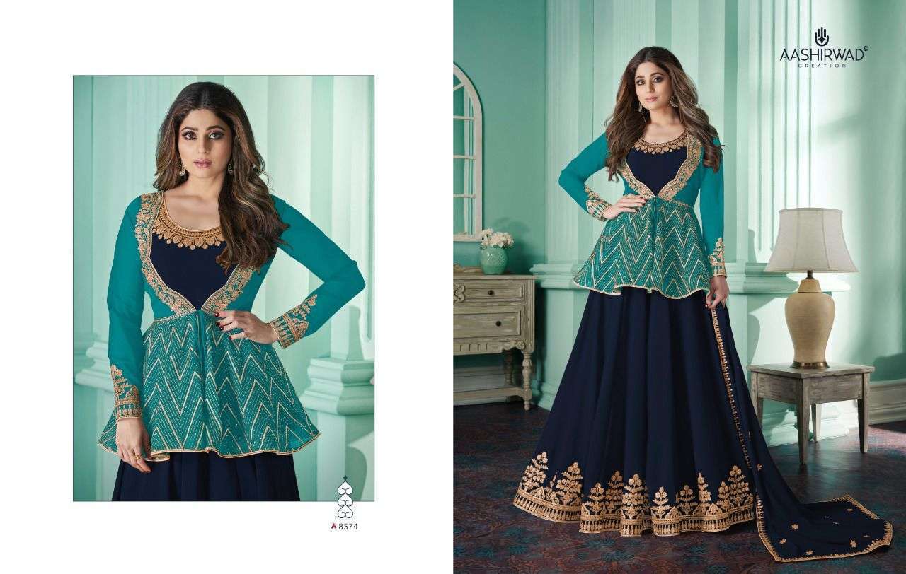 AASHIRWAD CREATION PRESENTS LATEST CATALOGUE ANIKA WHOLESALE RATE IN SURAT SAI DRESSES