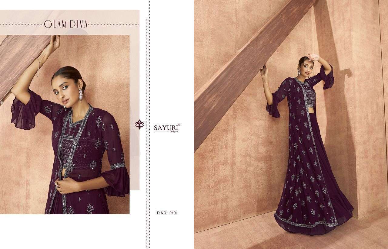 AASHIRWAD CREATION PRESENTS SAYURI ATTIRES GEORGETTE EMBROIDERY WHOLESALE READYMADE COLLECTION IN SURAT - SAI DRESSES
