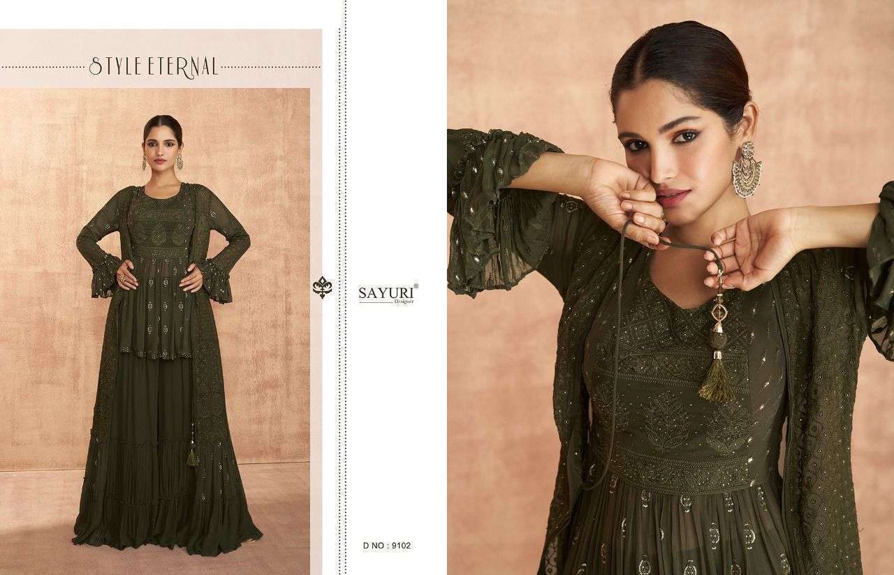 AASHIRWAD CREATION PRESENTS SAYURI ATTIRES GEORGETTE EMBROIDERY WHOLESALE READYMADE COLLECTION IN SURAT - SAI DRESSES