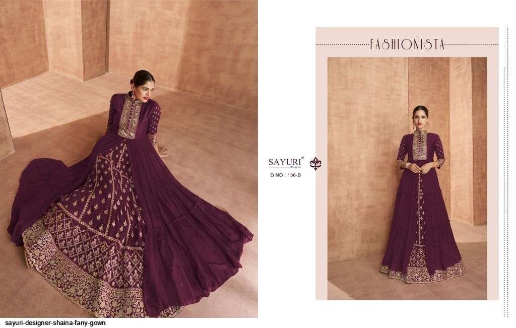 AASHIRWAD SAYURI DESIGNER SHAINA FANY GOWN WHOLESALE RATE IN SURAT- SAI DRESSES