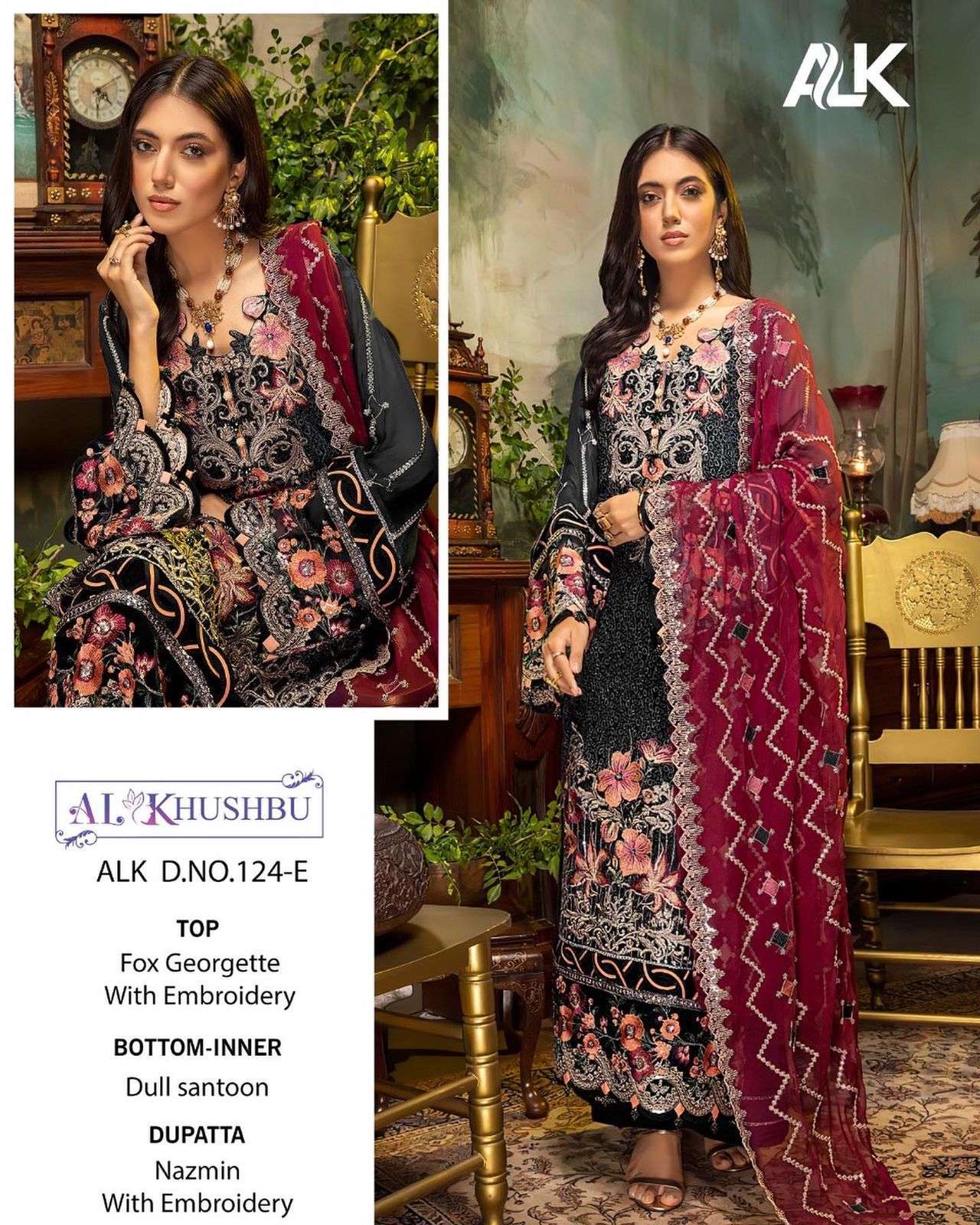 AL KHUSHBU HIT DESIGN 124 COLOURS BY AL KHUSHBU DESIGNER PAKISTANI SUITS IN WHOLESALE RATE IN SURAT- SAI DRESSES