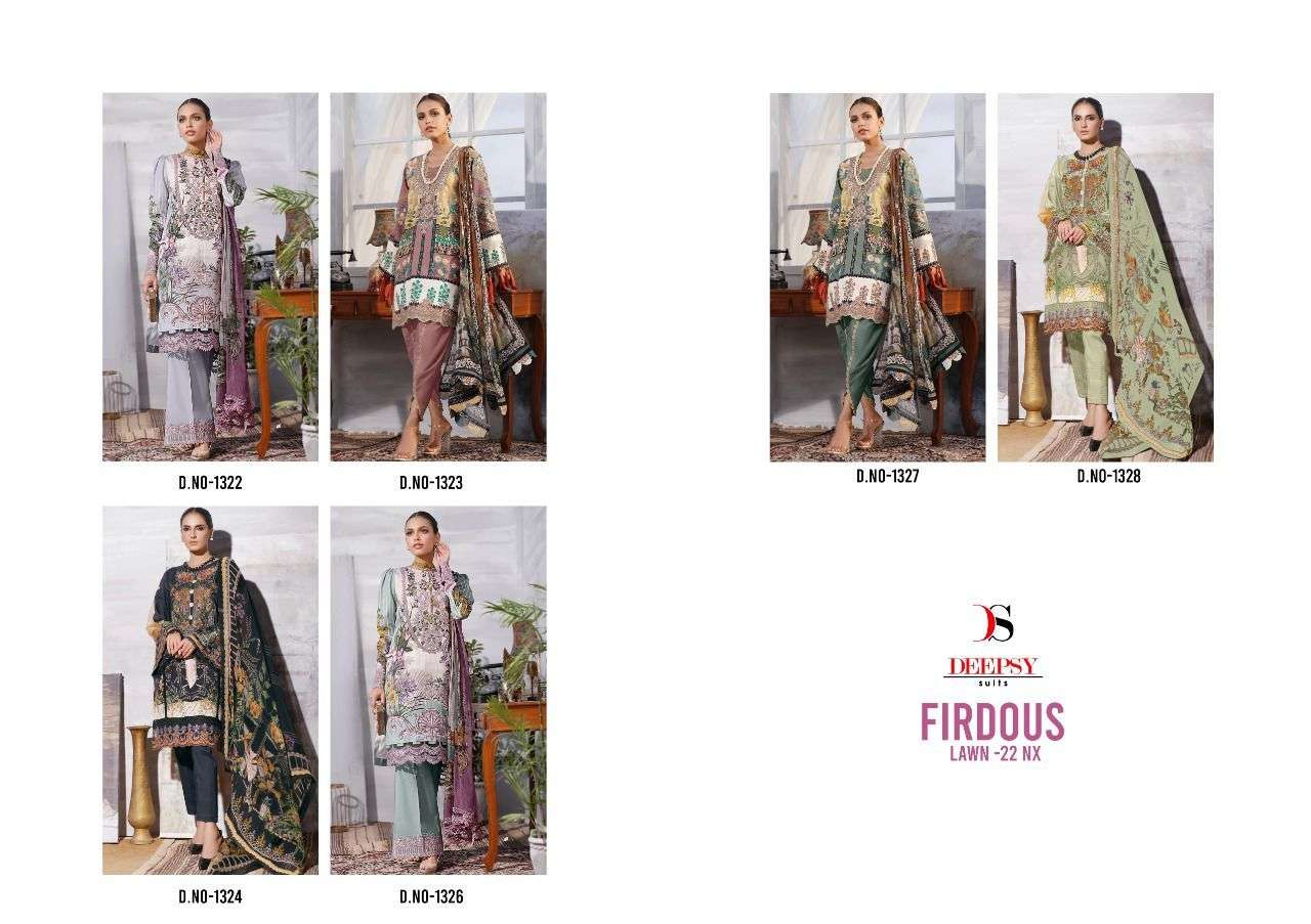 DEEPSY SUITS PRESENTS LATEST PAKISTANI CONCEPT CATALOG FIRDOUS LAWN-22NX WHOLESALE RATE IN SURAT- SAI DRESSES