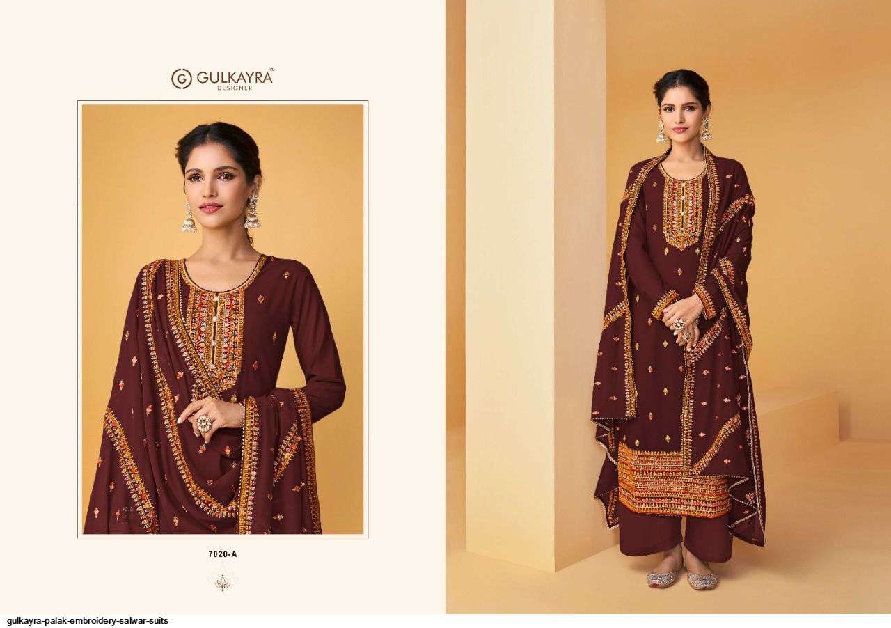 GULKAYRA PALAK EMBROIDERY SALWAR SUITS IN WHOLESALE RATE IN SURAT- SAI DRESSES