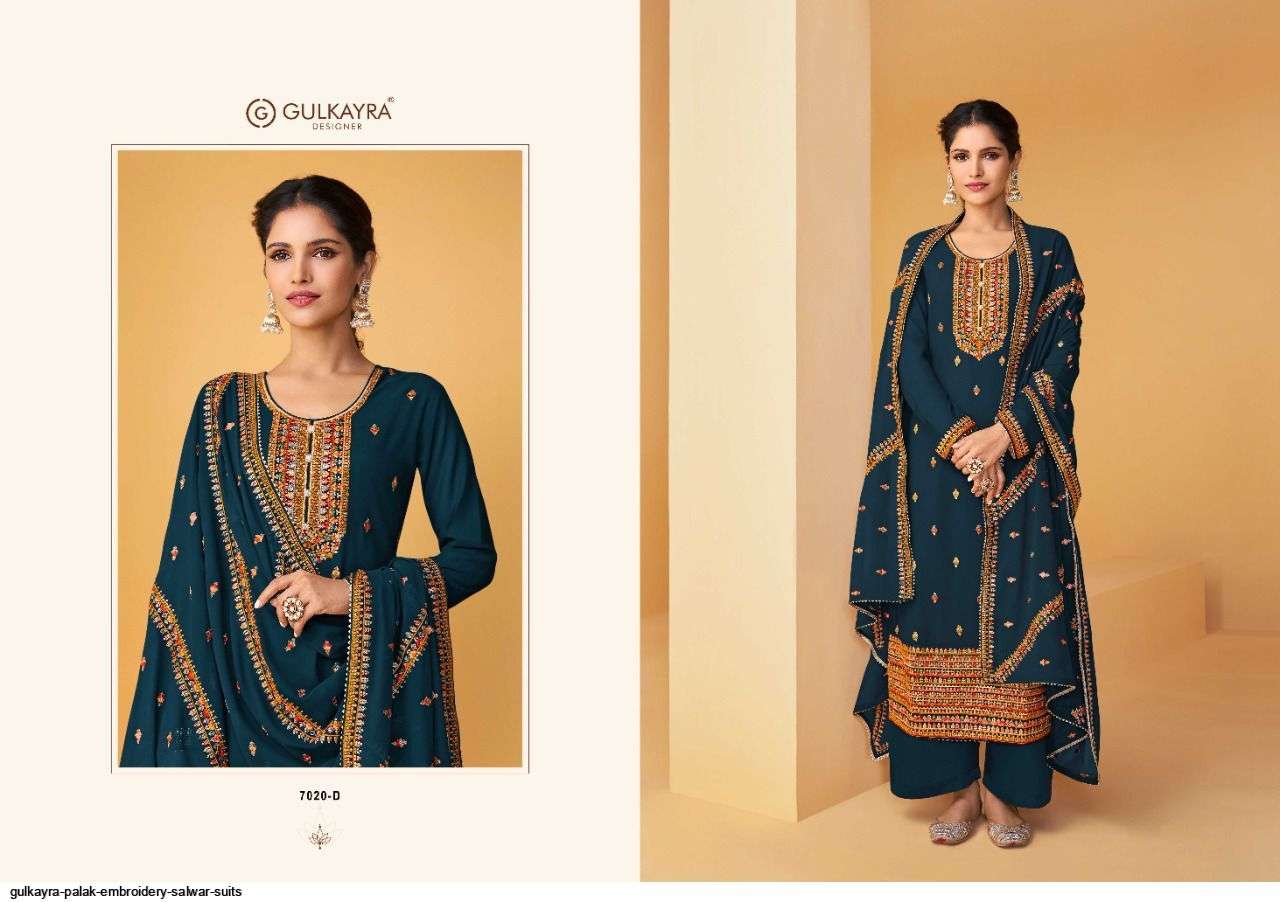 GULKAYRA PALAK EMBROIDERY SALWAR SUITS IN WHOLESALE RATE IN SURAT- SAI DRESSES