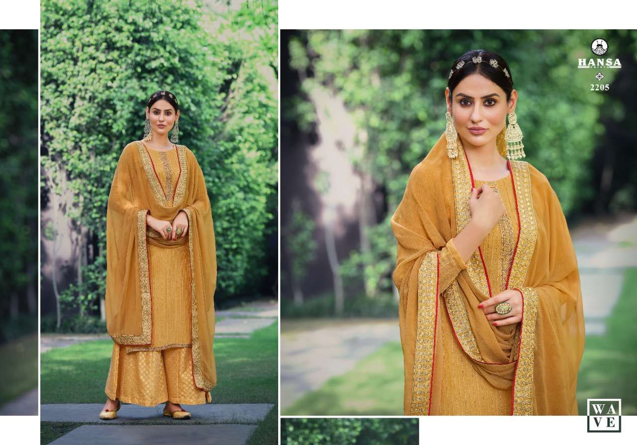 HANSA PRINTS PRESENTS LATEST CATALOG BANARAS SWARAGINI WHOLESALE RATE IN SURAT- SAI DRESSES