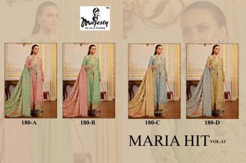 Maria Hit Vol 13 Majesty Pakistani Dress Material in Wholesale Rate in Surat- Sai Dresses