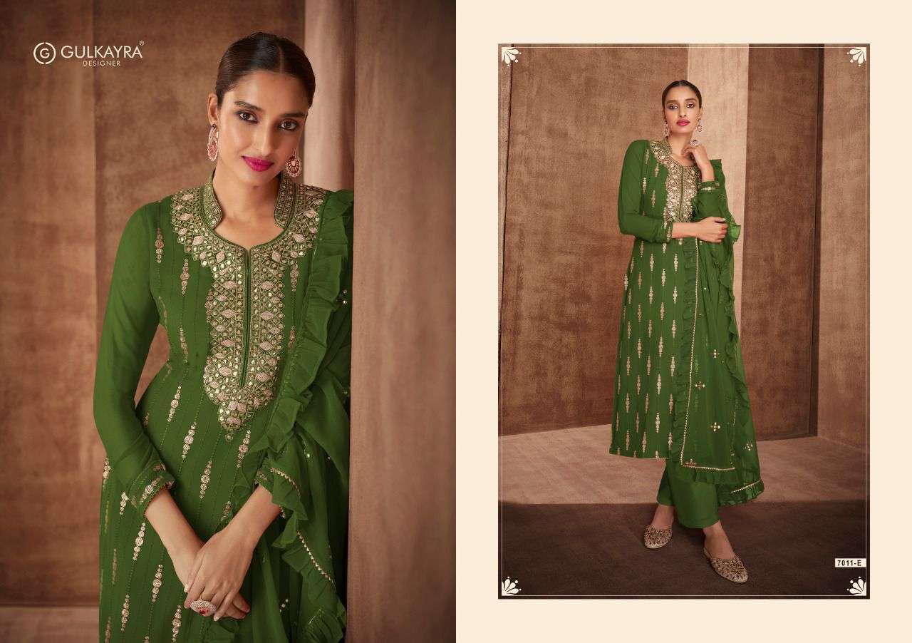 NAIRA BY GULKAYRA 7011-A TO 7011-E SERIES DESIGNER GEORGETTE DRESSES IN WHOLESALE RATE IN SURAT- SAI DRESSES