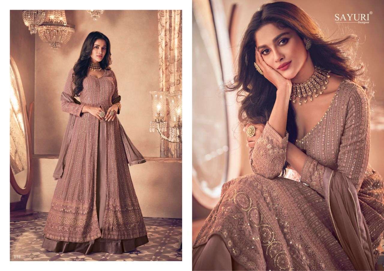 Noor gold by sayuri georgette readymade skirt suits party wear collection  in wholewsale rate inb surat-