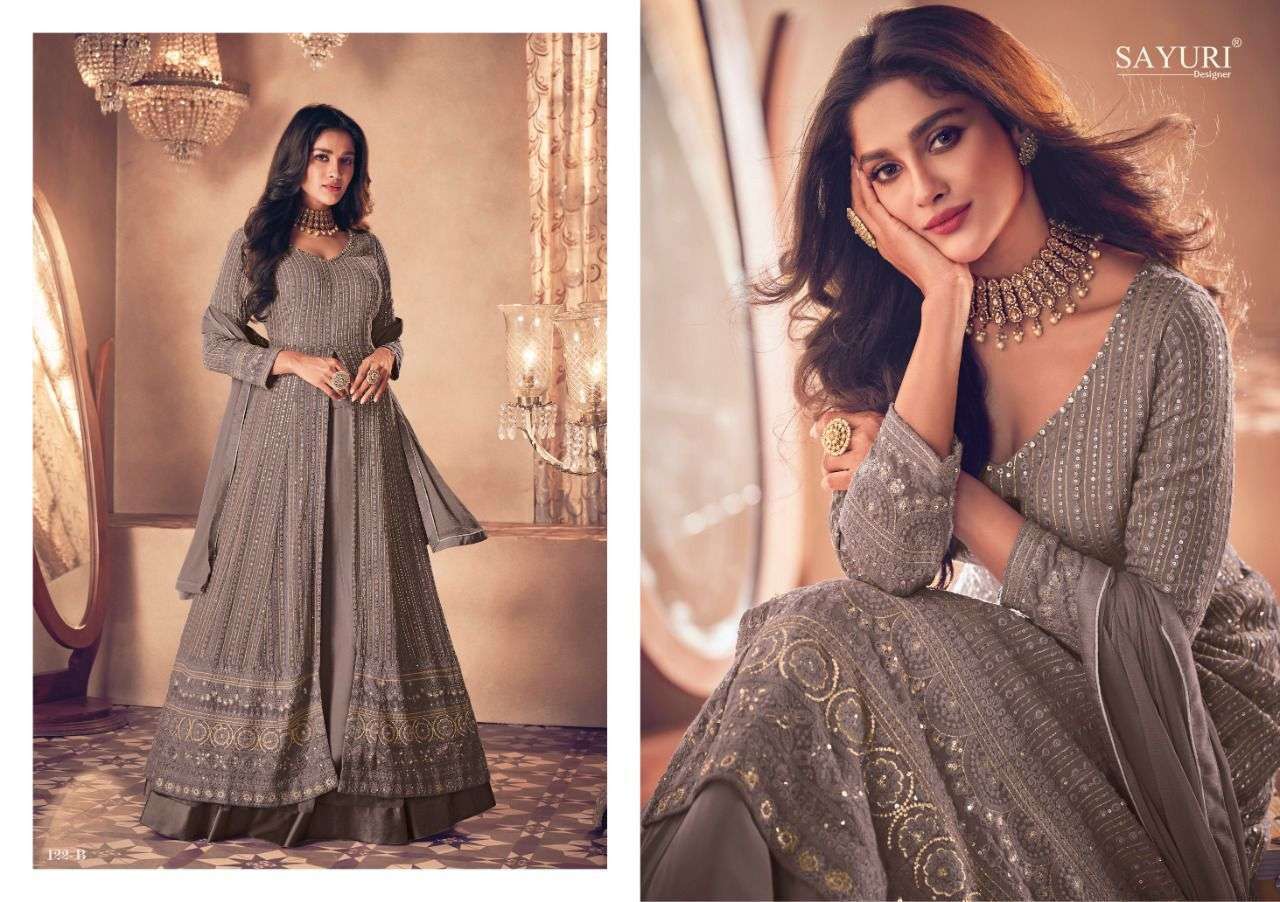 noor gold by sayuri georgette readymade skirt suits party wear collection in wholewsale rate inb surat- sai dresses