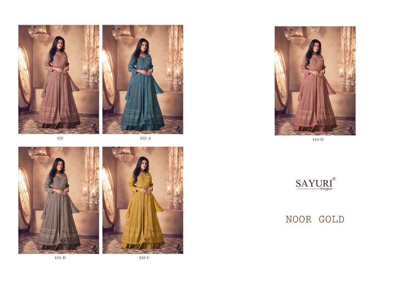 noor gold by sayuri georgette readymade skirt suits party wear collection in wholewsale rate inb surat- sai dresses