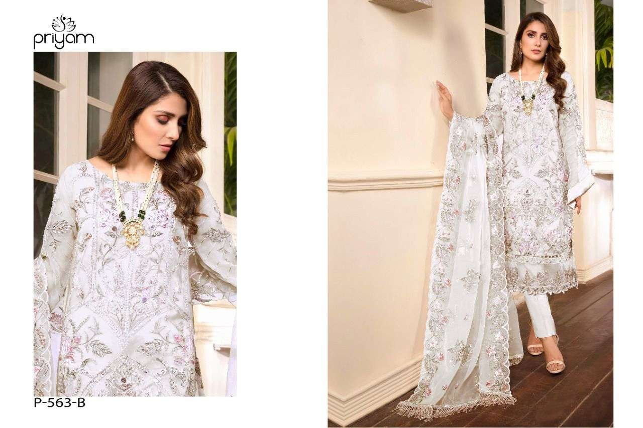 PRIYAM FASHION PRESENTS LATEST PAKISTANI CONCEPT CATALOG ZAINA DN. 563A TO 563E WHOLESALE RATEIN SURAT- SAI DRESSES