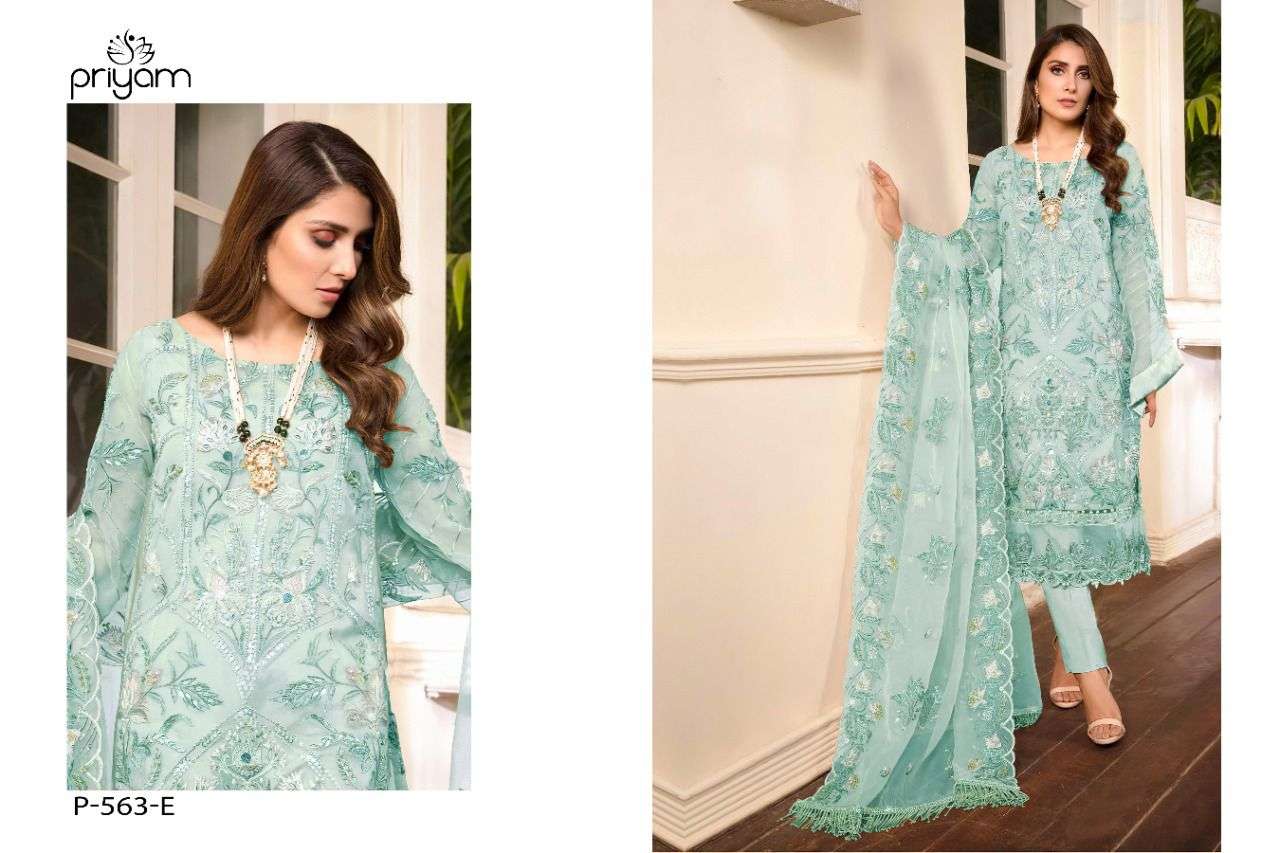 PRIYAM FASHION PRESENTS LATEST PAKISTANI CONCEPT CATALOG ZAINA DN. 563A TO 563E WHOLESALE RATEIN SURAT- SAI DRESSES