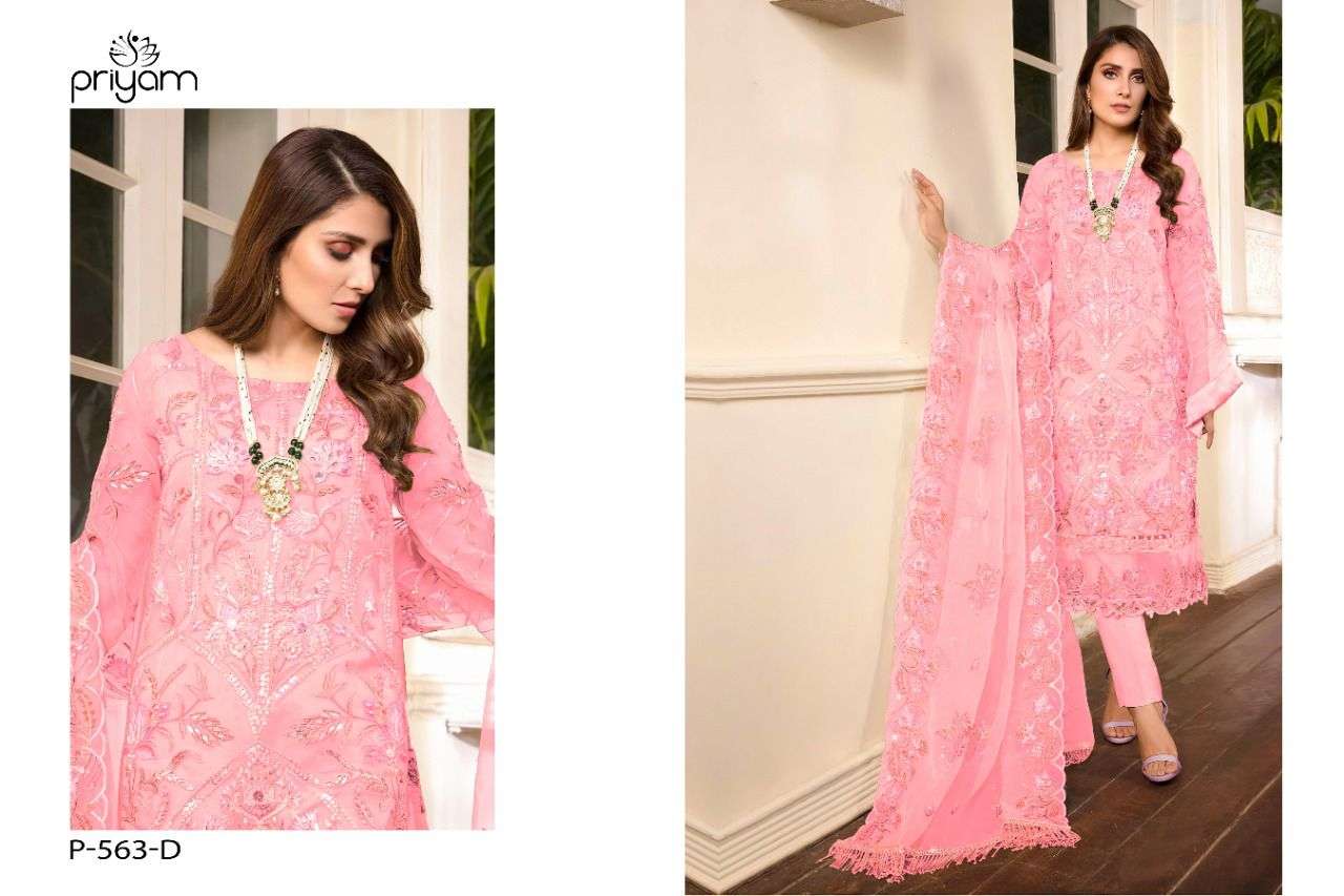 PRIYAM FASHION PRESENTS LATEST PAKISTANI CONCEPT CATALOG ZAINA DN. 563A TO 563E WHOLESALE RATEIN SURAT- SAI DRESSES