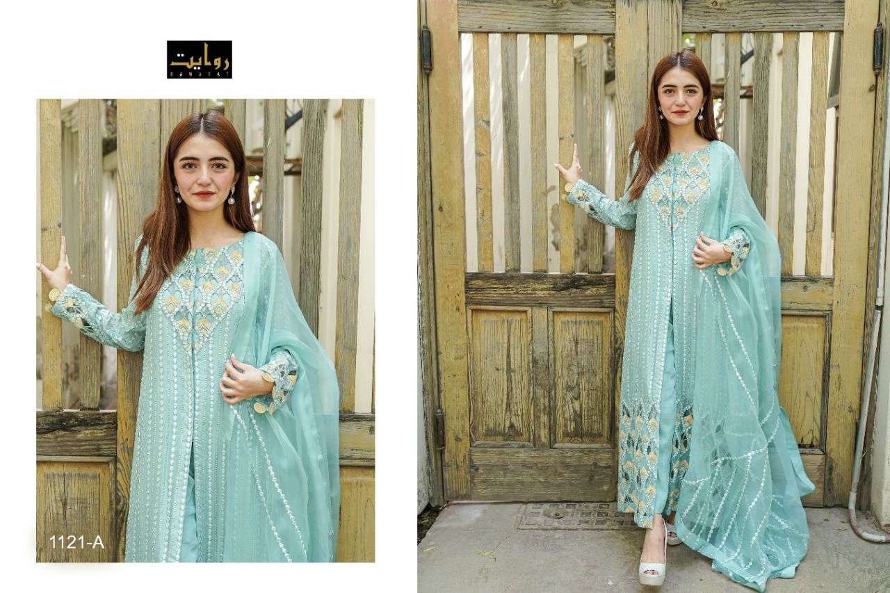 RAWAYAT PRESENTS CROSS STITCH SPECIAL CATALOGUE WHOLESALE RATE IN SURAT- SAI DRESSES