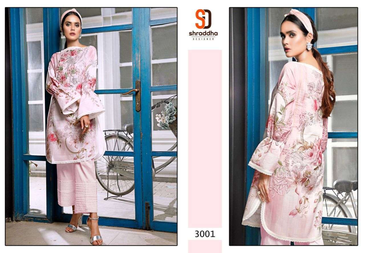 Shraddha Designer Mahgul Vol 3 Printed Lawn Cotton With Embroidery Work Pakistani Dress in wholesale rate in surat- Sai Dresses