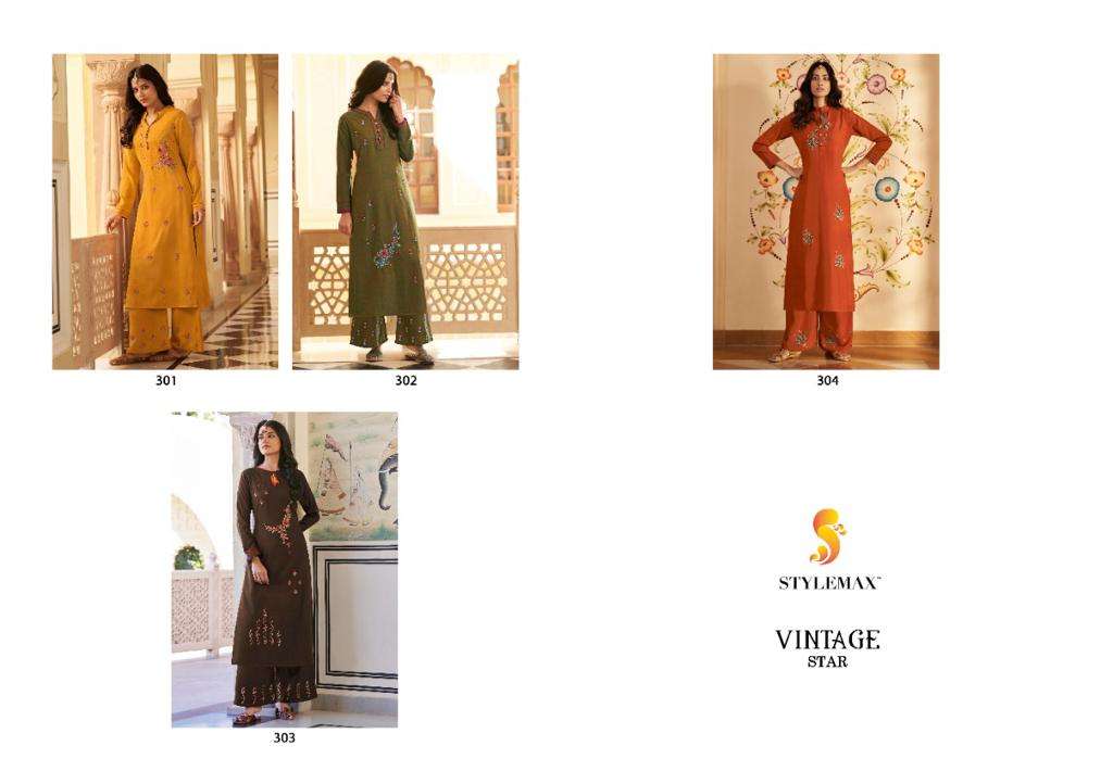 STYLEMAX PRESENTS LATEST CATALOGUE VINTAGE STAR  WHOLESALE RATE IN SURAT- SAI DRESSES