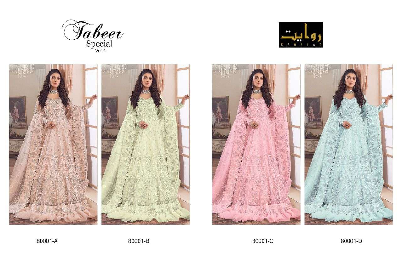 Tabeer Special VOL-4 Luxury Collection 2022 Rawayat Pakistani Dress Material  WHOLESALE RATE IN SURAT- SAI DRESSES