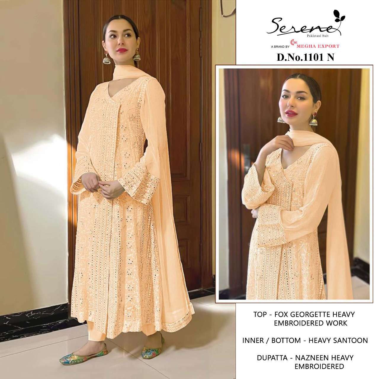  1101 COLORS VOL-2 BY SERENE 1101-M TO 1101-P SERIES GEORGETTE SEMI STICHED SALWAR SUITS IN WHOLESALE PRICE IN SURAT - SAI DRESSES 