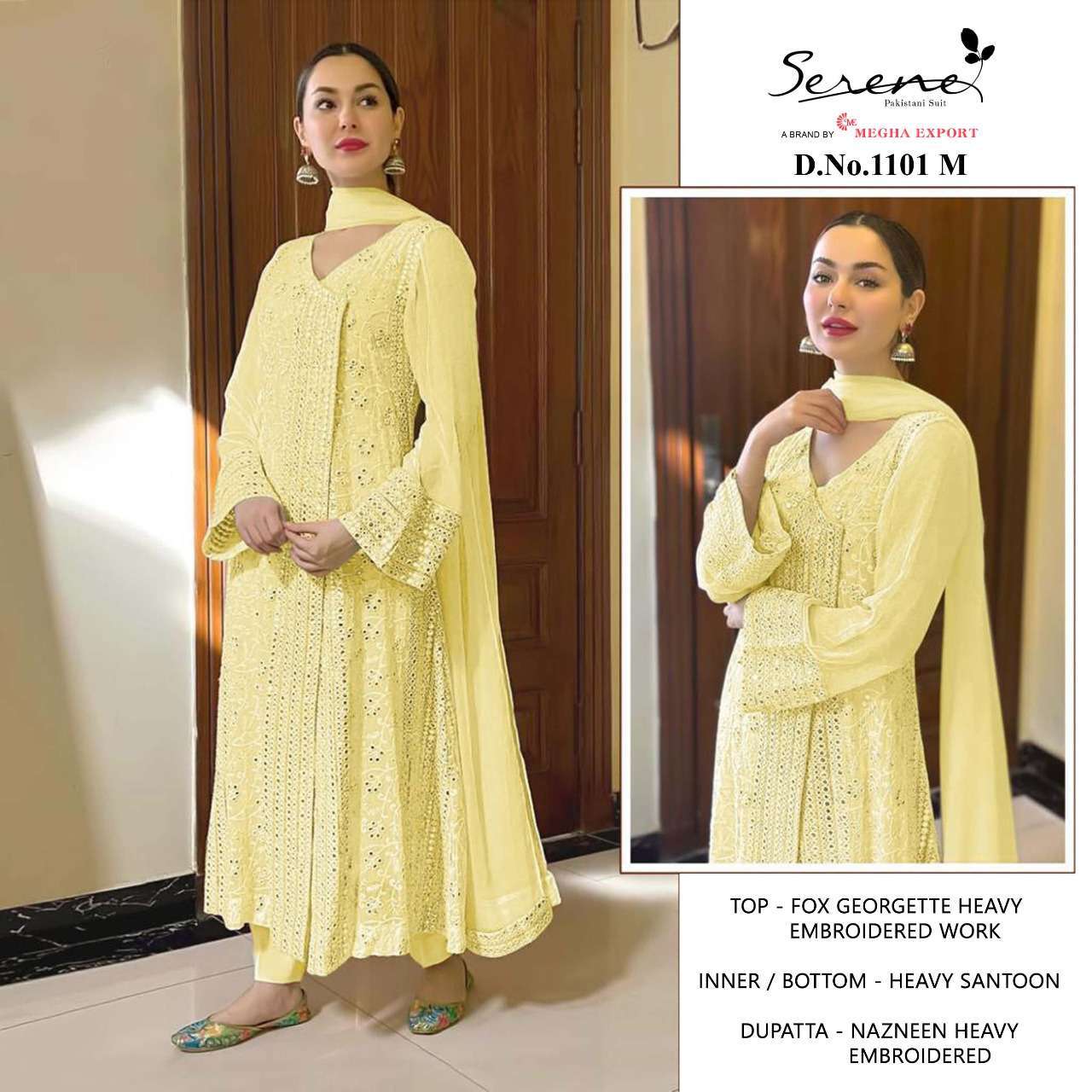  1101 COLORS VOL-2 BY SERENE 1101-M TO 1101-P SERIES GEORGETTE SEMI STICHED SALWAR SUITS IN WHOLESALE PRICE IN SURAT - SAI DRESSES 