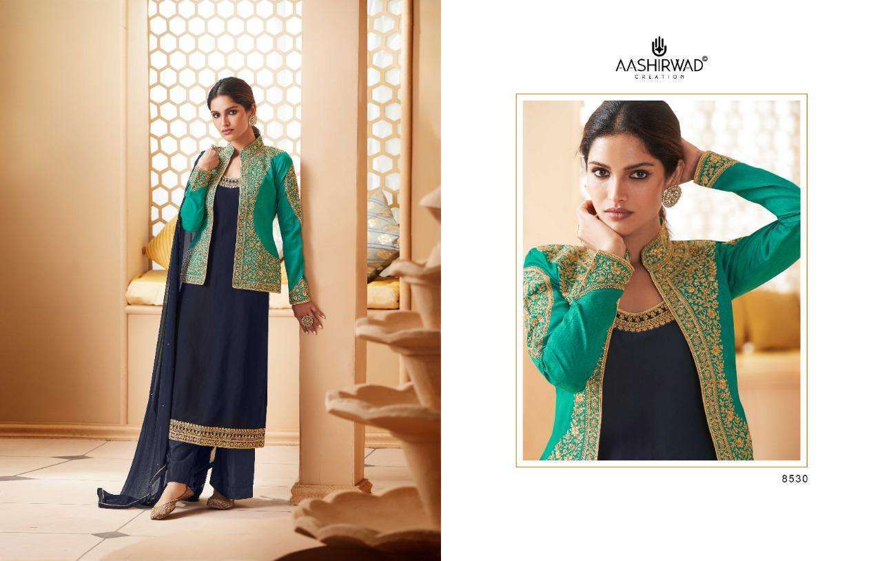 Aashirwad Present Aashi Series 8530-8535 Real Georgette Suit in wholesale rate in surat - Sai Dresses