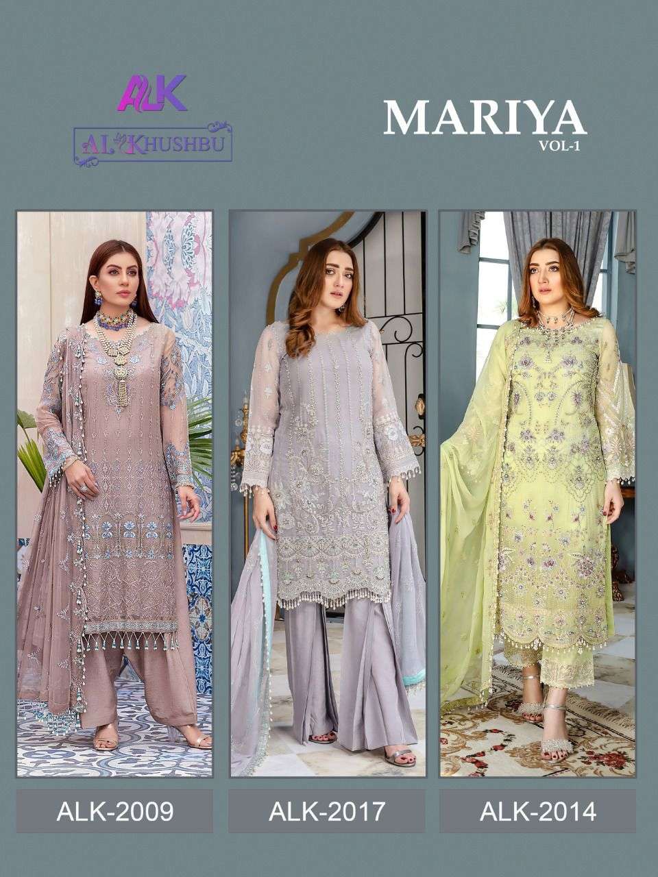 Alk Present Mariya Vol 1 Pakistani Dress Material in Wholesale Price in surat - sai Dresses