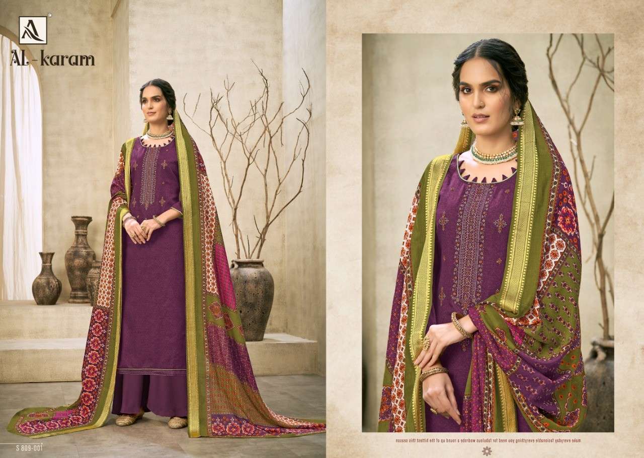 Alok Suit Present Al-Karam Jam Cotton Dress Material In Wholesale Price In Surat - Sai Dresses 