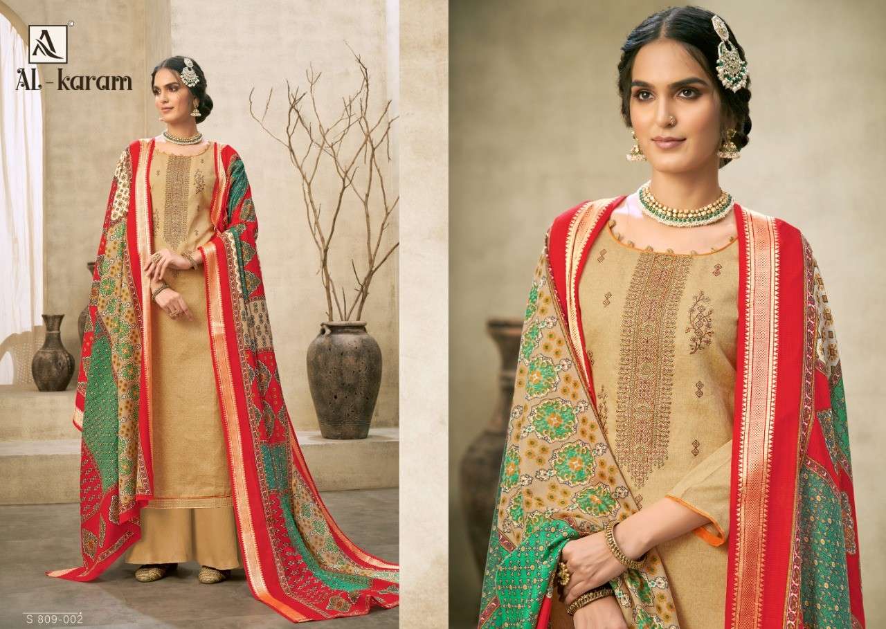 Alok Suit Present Al-Karam Jam Cotton Dress Material In Wholesale Price In Surat - Sai Dresses 