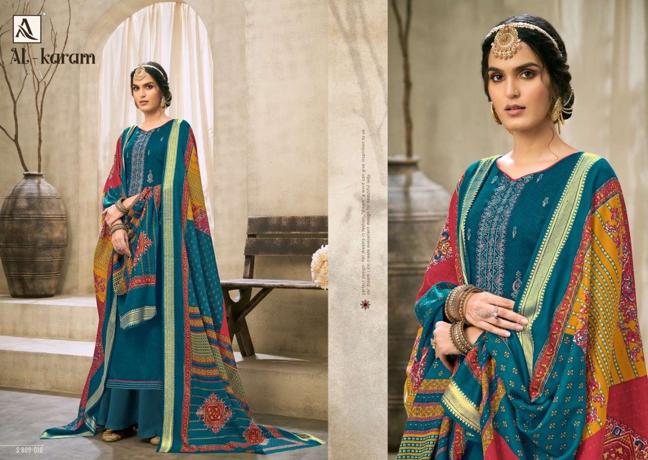 Alok Suit Present Al-Karam Jam Cotton Dress Material In Wholesale Price In Surat - Sai Dresses 