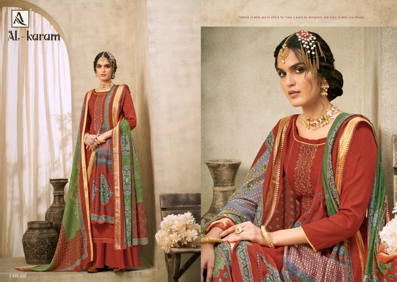 Alok Suit Present Al-Karam Jam Cotton Dress Material In Wholesale Price In Surat - Sai Dresses 