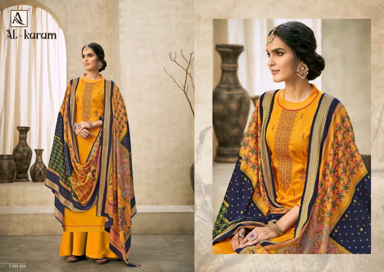 Alok Suit Present Al-Karam Jam Cotton Dress Material In Wholesale Price In Surat - Sai Dresses 