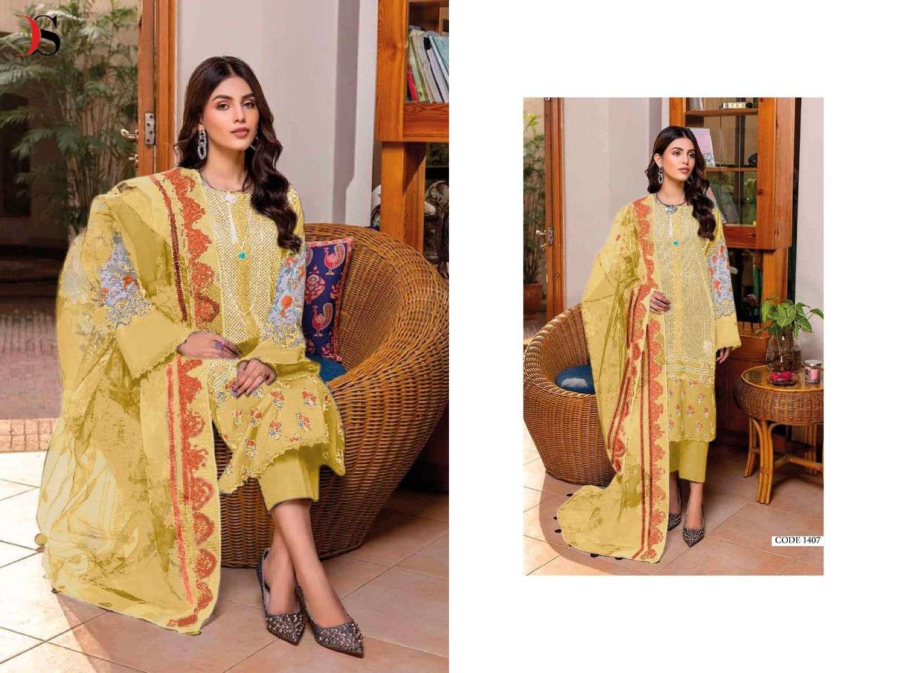 DEEPSY PRESENTS ANIIQ -22 1401-1408 SERIES PURE COTTON WITH EMBROIDERY PAKISTANI SUIT COLLECTION IN WHOLESALE PRICE IN SURAT - SAI DRESSES