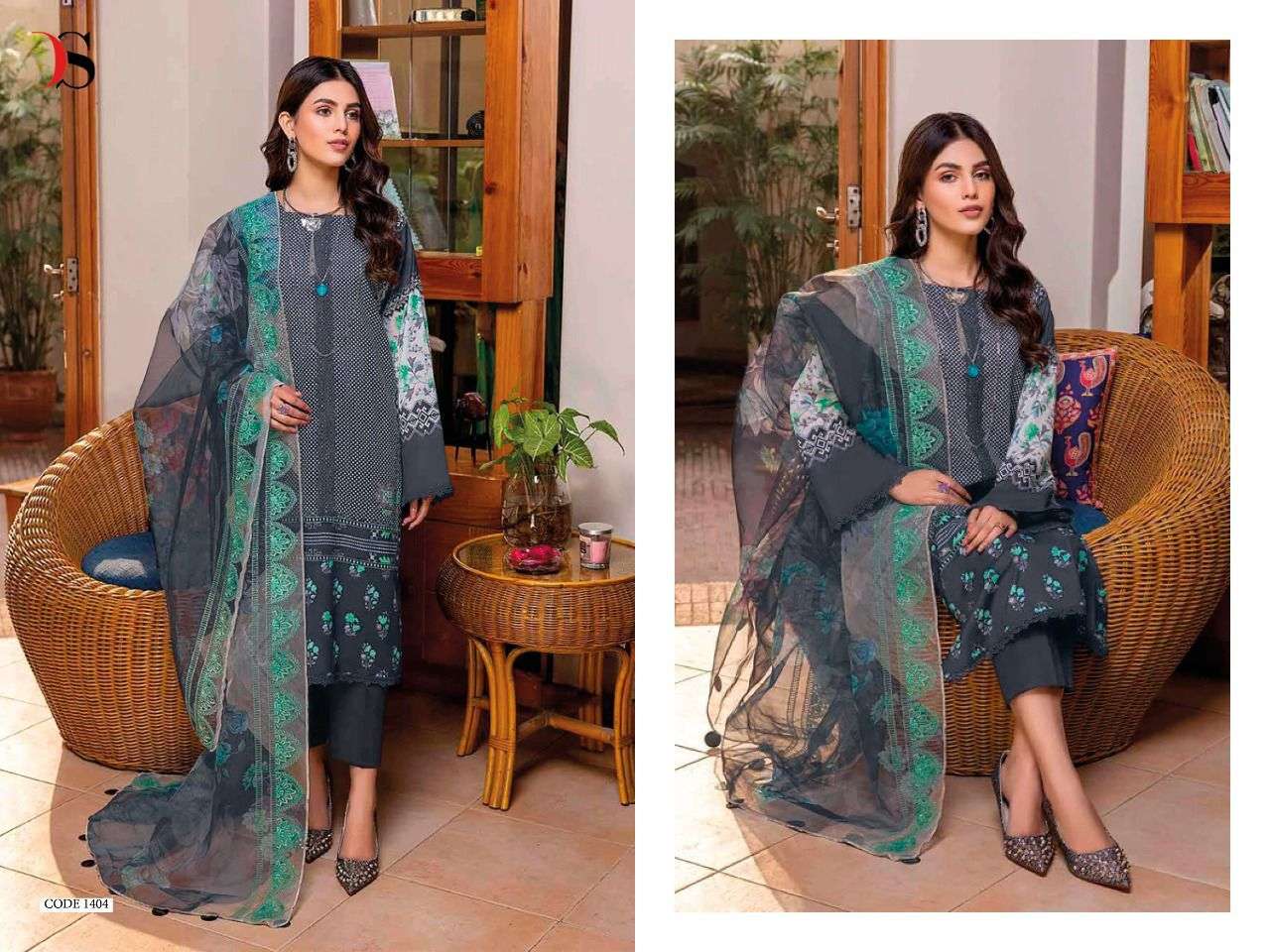 DEEPSY PRESENTS ANIIQ -22 1401-1408 SERIES PURE COTTON WITH EMBROIDERY PAKISTANI SUIT COLLECTION IN WHOLESALE PRICE IN SURAT - SAI DRESSES