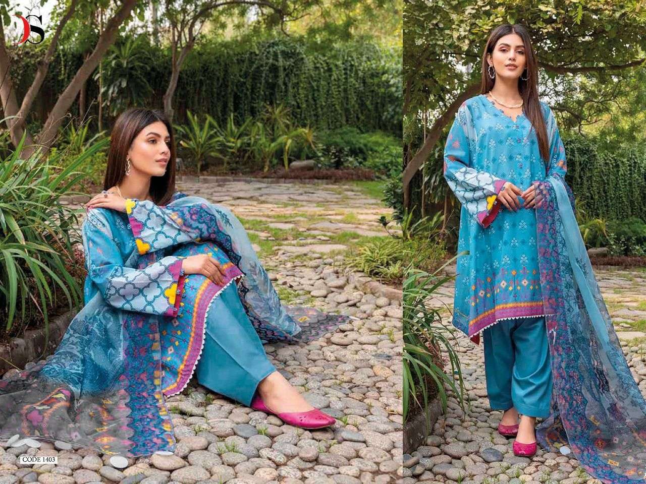 DEEPSY PRESENTS ANIIQ -22 1401-1408 SERIES PURE COTTON WITH EMBROIDERY PAKISTANI SUIT COLLECTION IN WHOLESALE PRICE IN SURAT - SAI DRESSES