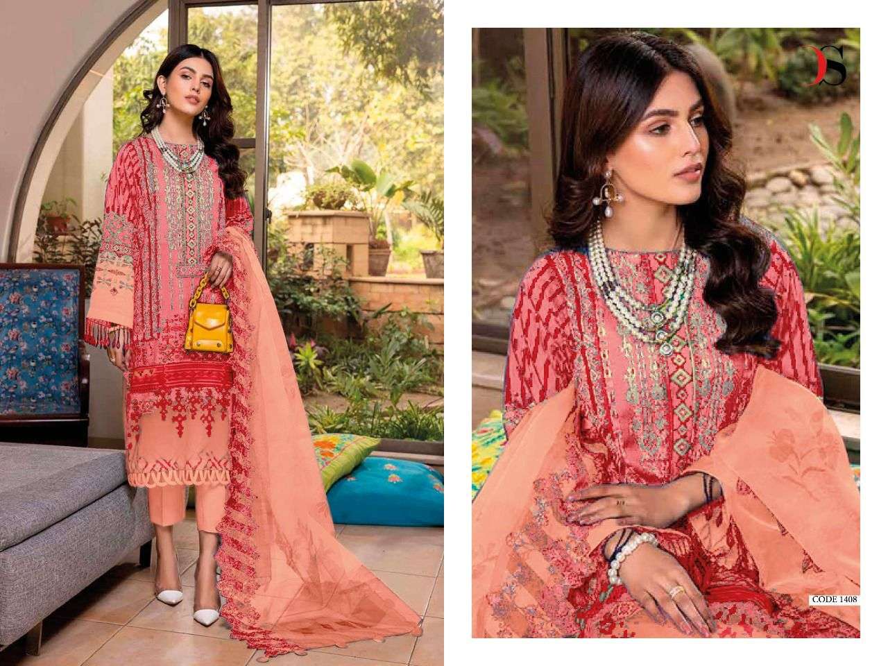 DEEPSY PRESENTS ANIIQ -22 1401-1408 SERIES PURE COTTON WITH EMBROIDERY PAKISTANI SUIT COLLECTION IN WHOLESALE PRICE IN SURAT - SAI DRESSES