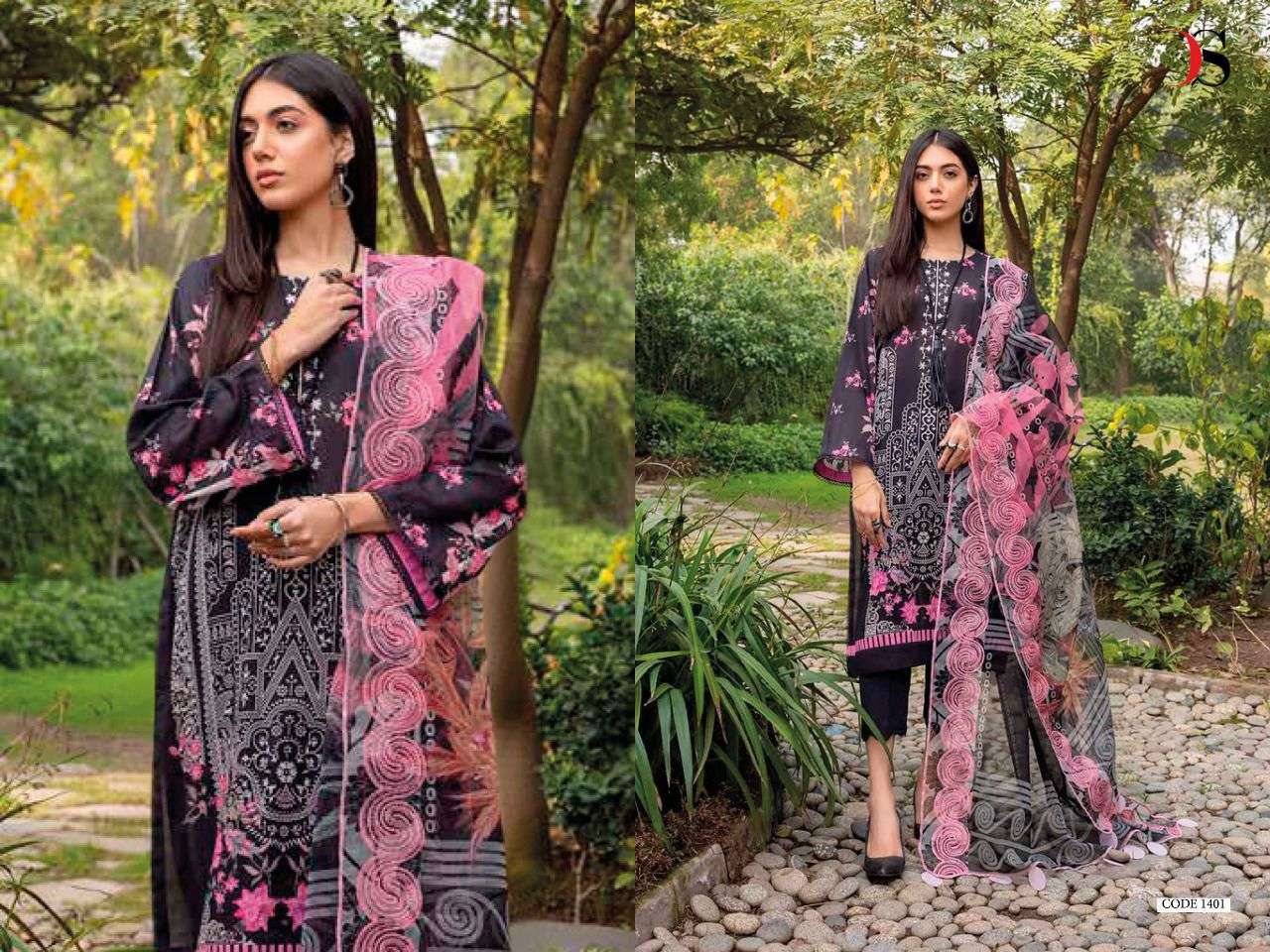 DEEPSY PRESENTS ANIIQ -22 1401-1408 SERIES PURE COTTON WITH EMBROIDERY PAKISTANI SUIT COLLECTION IN WHOLESALE PRICE IN SURAT - SAI DRESSES