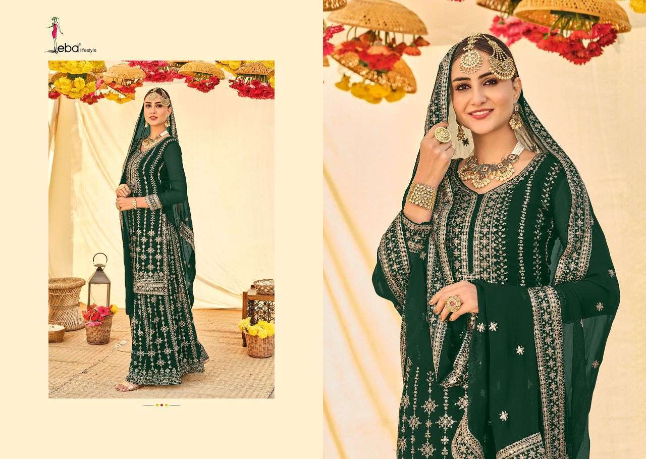 Eba Lifestyle Present Sajda Series 1396-1398 Blooming Georgette Suit in Wholesale Rate in Surat - Sai Dresses