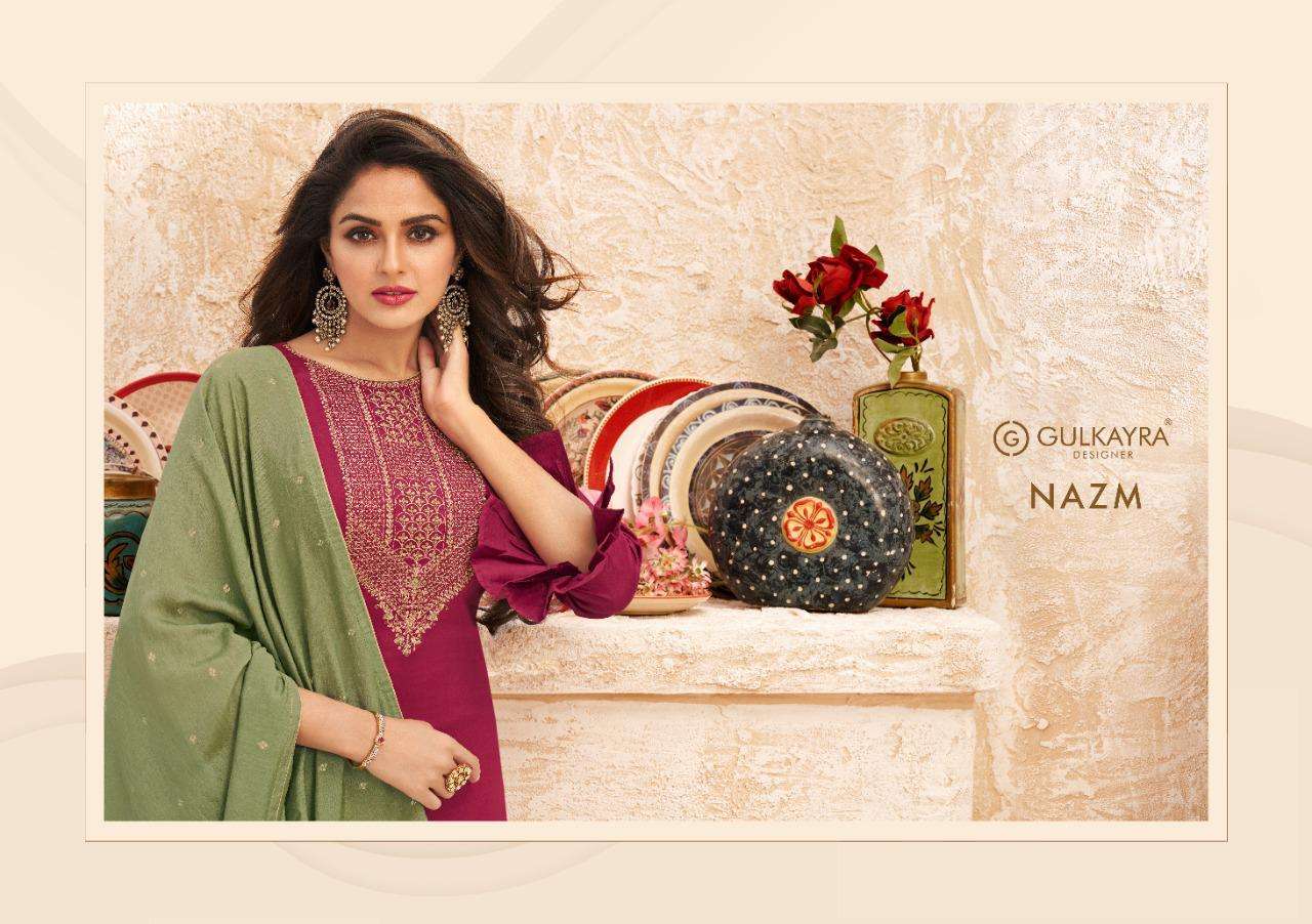 Gulkayra Designer Present Nazm 7021-7026 Series Suits In Wholesale Price In Surat - Sai Dresses