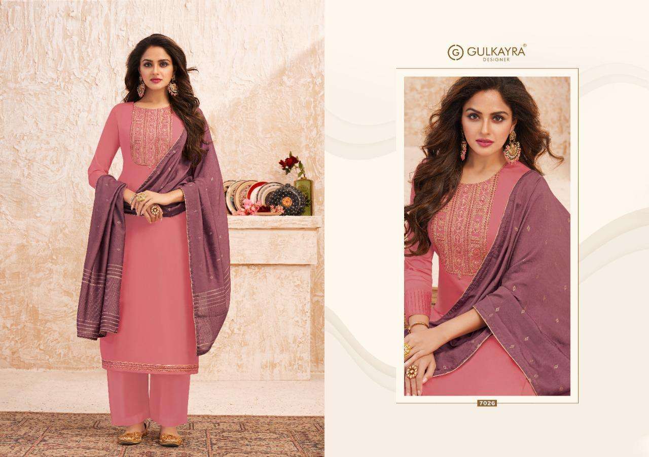 Gulkayra Designer Present Nazm 7021-7026 Series Suits In Wholesale Price In Surat - Sai Dresses