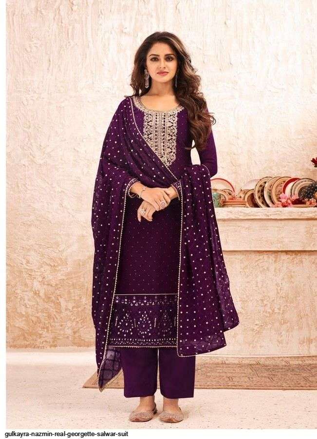 GULKAYRA DESIGNER PRESENT NAZMIN 7001 TO 7005 SERIES SEMI STICHED SALWAR SUITS IN WHOLESALE PRICE IN SURAT - SAI DRESSES