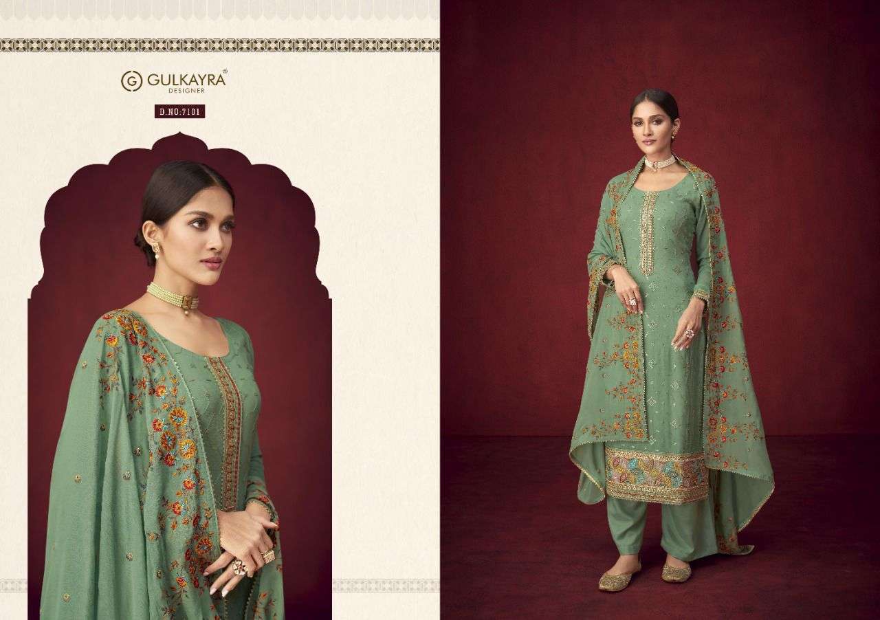 GULKAYRA PRESENTS SAAYRA 7101 TO 7105 SERIES DESIGNER SALWAR KAMEEZ IN WHOLESALE RATE IN SURAT - SAI DRESSES