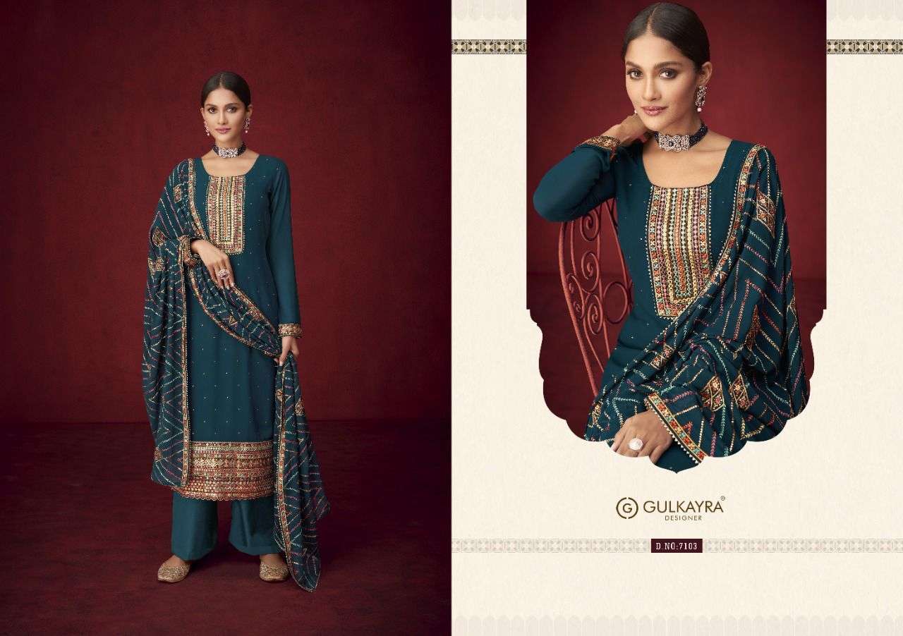 GULKAYRA PRESENTS SAAYRA 7101 TO 7105 SERIES DESIGNER SALWAR KAMEEZ IN WHOLESALE RATE IN SURAT - SAI DRESSES