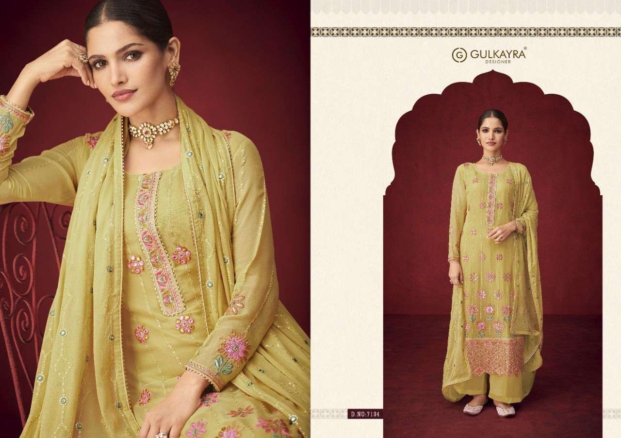 GULKAYRA PRESENTS SAAYRA 7101 TO 7105 SERIES DESIGNER SALWAR KAMEEZ IN WHOLESALE RATE IN SURAT - SAI DRESSES