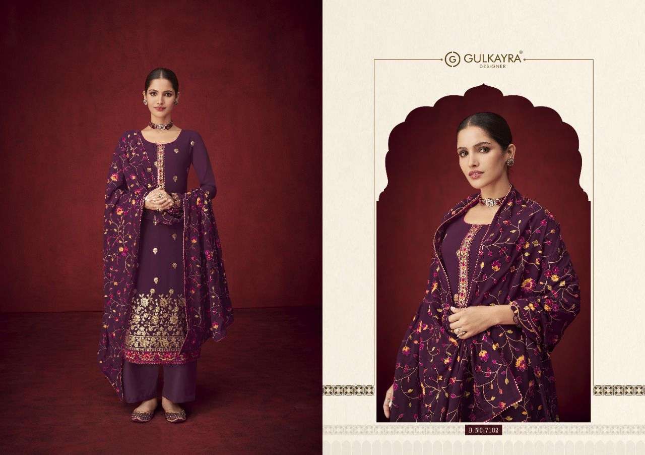 GULKAYRA PRESENTS SAAYRA 7101 TO 7105 SERIES DESIGNER SALWAR KAMEEZ IN WHOLESALE RATE IN SURAT - SAI DRESSES
