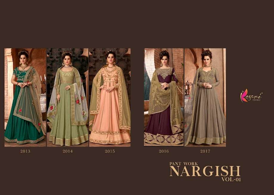   Kesari Trendz Present Nargish Vol1 Pant Style Dress Material In Wholesale Price In Surat - Sai Dresses