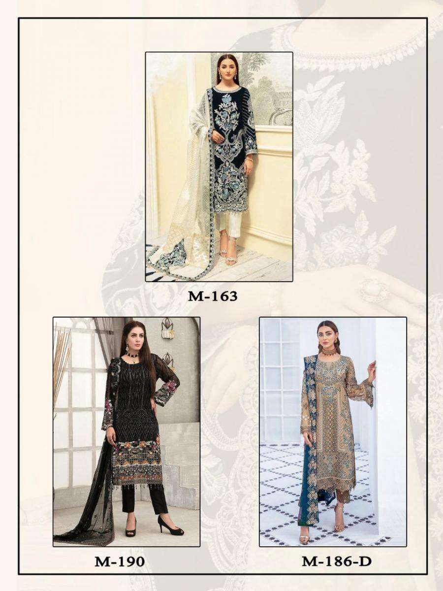 MAJESTY PRESENTS RAMSHA VOL-8 DESIGNER GEORGETTE PAKISTANI SUIT WHOLESALE RATE IN SURAT - SAI DRESSES