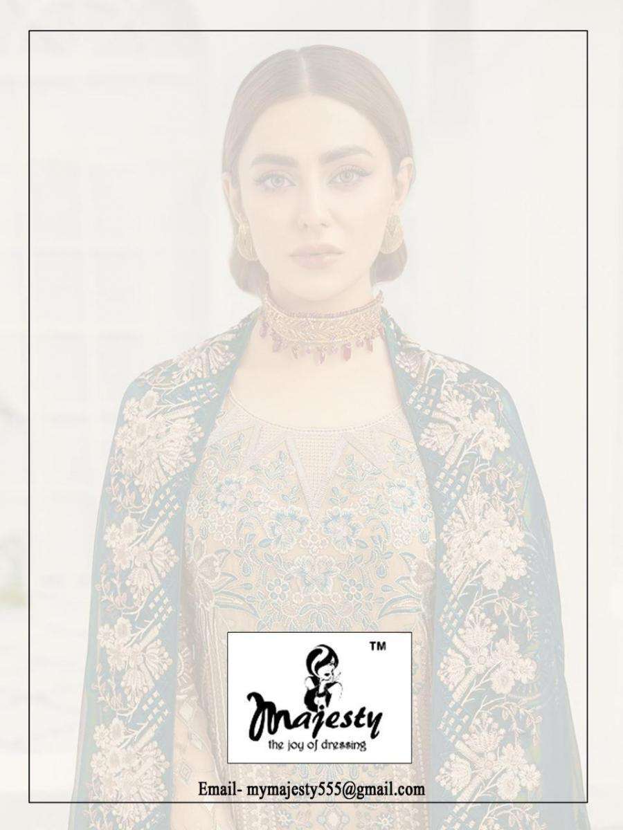 MAJESTY PRESENTS RAMSHA VOL-8 DESIGNER GEORGETTE PAKISTANI SUIT WHOLESALE RATE IN SURAT - SAI DRESSES