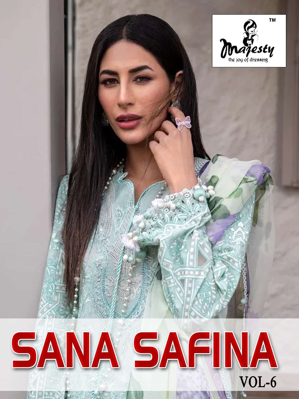 MAJESTY PRESENTS SANA SAFINA VOL-06  PURE COTTON PAKISTANI SALWAR SUITS IN WHOLESALE RATE IN SURAT - SAI DRESSES